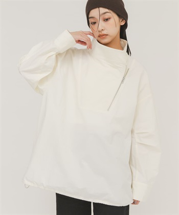 斜拉鍊套頭外套