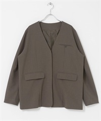 無領設計西裝外套(可成套搭配)(棕色-one-其他棕色)