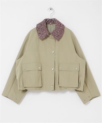 2WAY領片氣球夾克(米黃色-one-其他膚色)