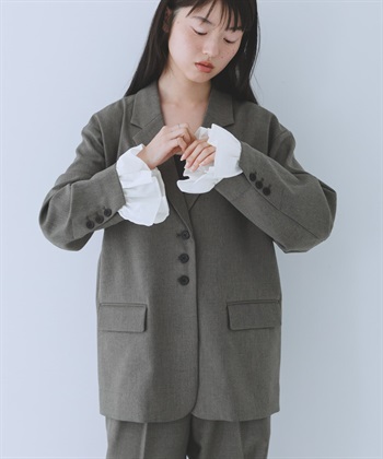 荷葉邊袖口西裝外套(可成套搭配)