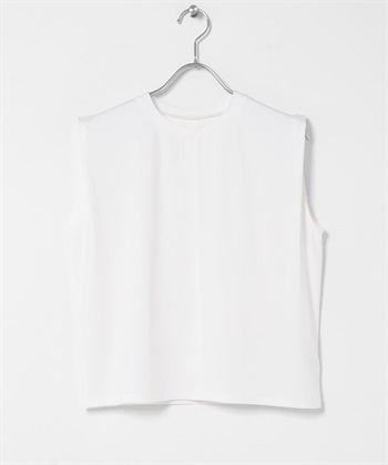 肩部打褶上衣(米色-one-OFF WHITE)