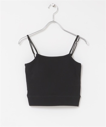 附罩杯短版雙肩帶背心(黑色-one-BLACK)