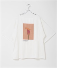細褶相片印花T恤(米色-one-OFF WHITE)