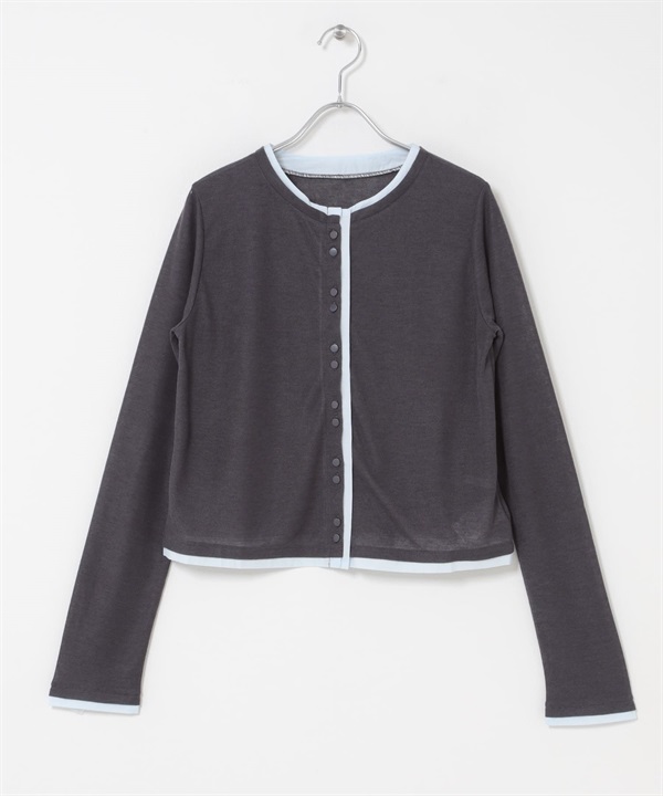 層次感開襟衫(炭灰色-one-CHARCOAL GRAY)