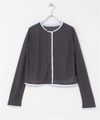 層次感開襟衫(炭灰色-one-CHARCOAL GRAY)