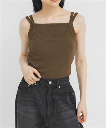 層次設計附罩杯坦克背心