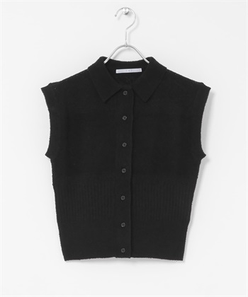 無袖針織襯衫(黑色-one-BLACK)