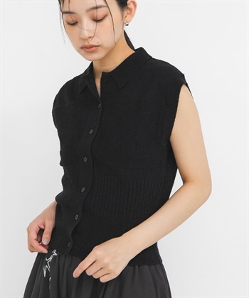 無袖針織襯衫