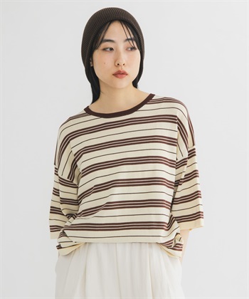 寬版橫紋針織衫