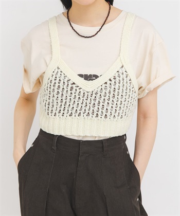 蜂巢針織短版背心