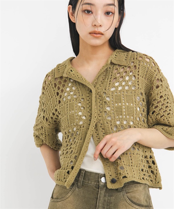 勾針編織襯衫