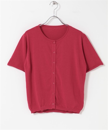 【成套組合】針織背心 x 短袖開襟衫(紅色-one-RED)