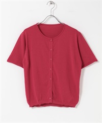 【成套組合】針織背心 x 短袖開襟衫(紅色-one-RED)