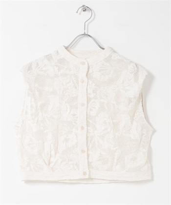 巴登蕾絲短版襯衫(象牙白-one-IVORY)