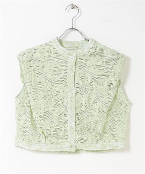 巴登蕾絲短版襯衫(淺綠色-one-其他綠色)