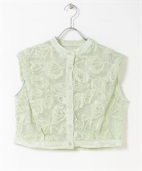 巴登蕾絲短版襯衫(淺綠色-one-其他綠色)