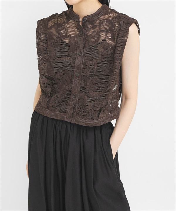 巴登蕾絲短版襯衫