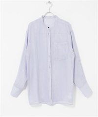 光澤感透膚襯衫(藍色-one-BLUE)