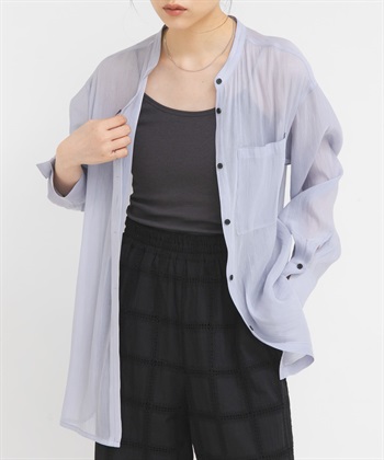 光澤感透膚襯衫