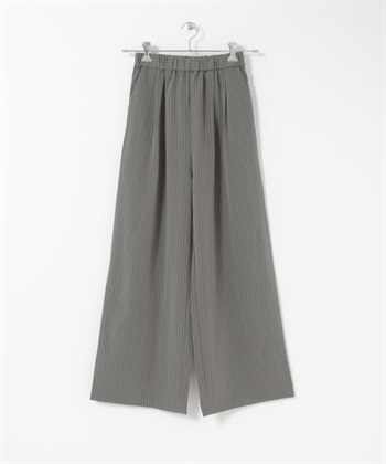 滾邊輕便長褲(炭灰色條紋-one-其他灰色)