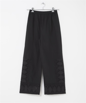 蕾絲拼接長褲(黑色-one-BLACK)
