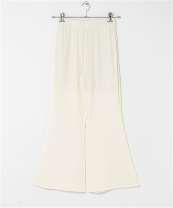 輕便羅紋喇叭褲(象牙白-one-IVORY)