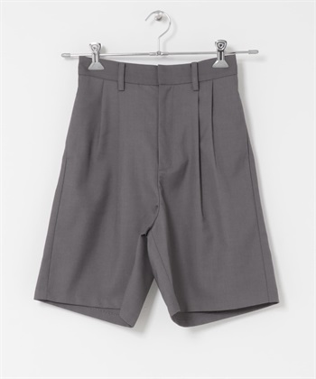 雙打褶短褲(灰色-one-GRAY)