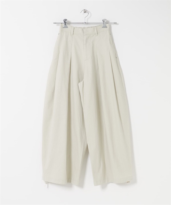仿舊感打褶寬褲(象牙白-36-IVORY)