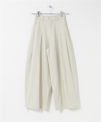 仿舊感打褶寬褲(象牙白-38-IVORY)