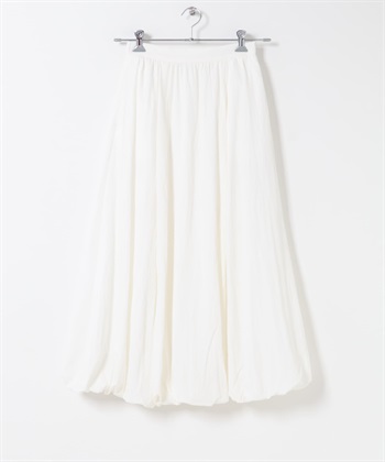 碎褶氣球剪裁長裙(米色-one-OFF WHITE)