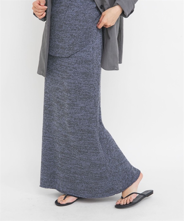 混色紗羅紋針織裙