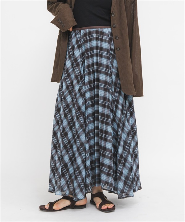 格紋百褶圓裙