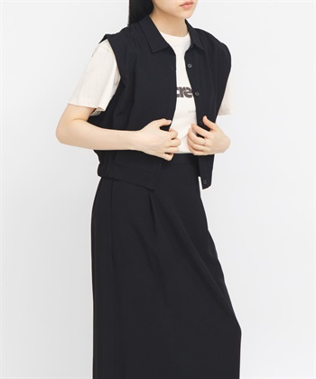 【成套組合】打褶罩衫 × 長裙