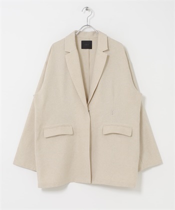 仿亞麻鉤扣西裝外套(原色-one-NATURAL)