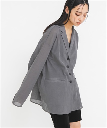 透膚楊柳紗西裝外套