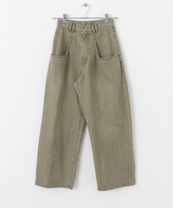 【新色追加】大口袋設計牛仔褲(卡其色-34-KHAKI)
