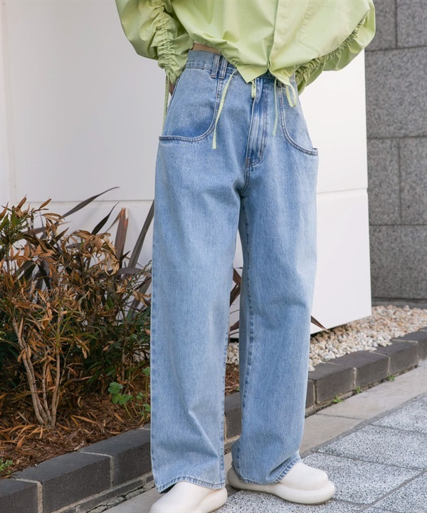 【新色追加】大口袋設計牛仔褲