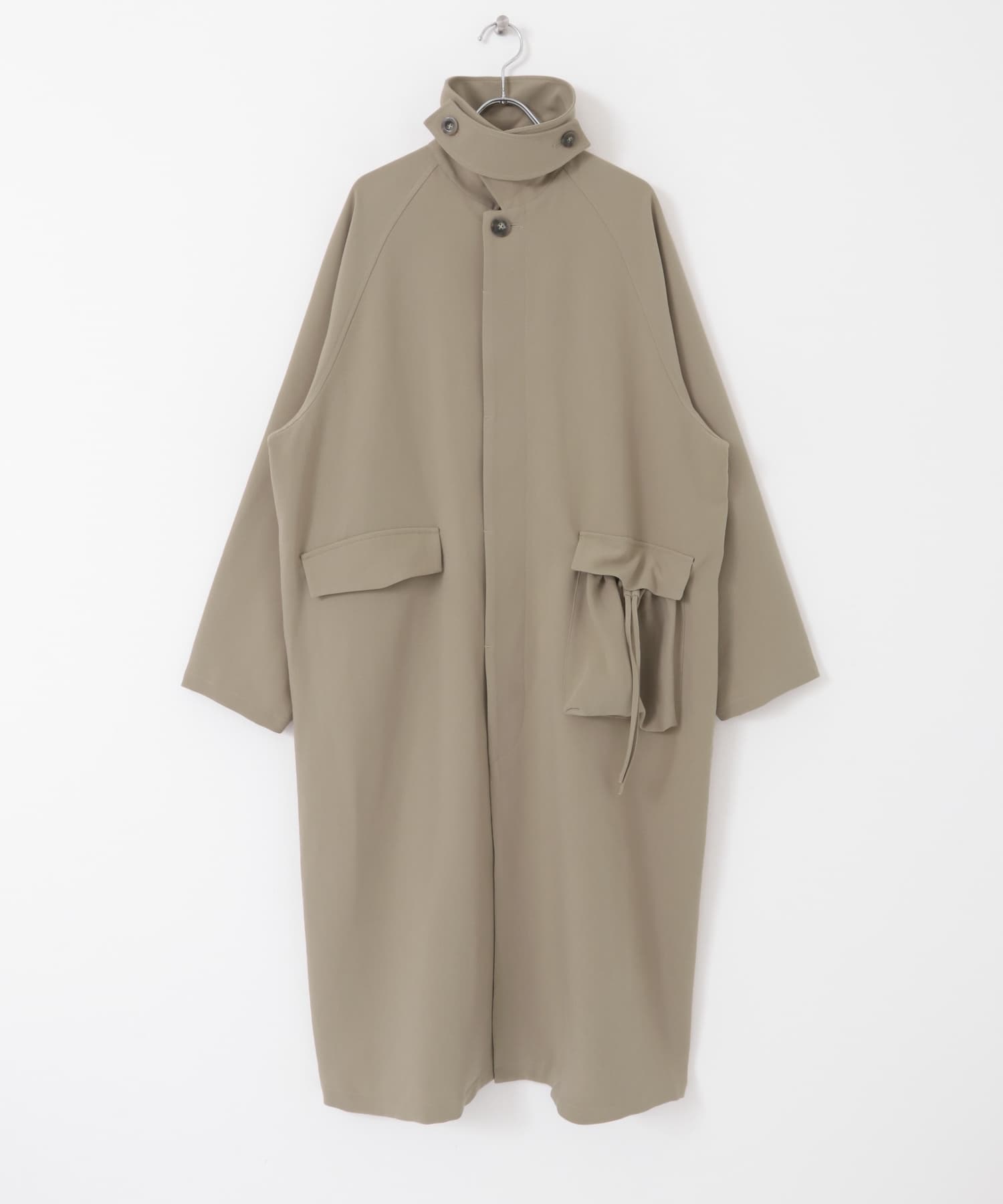 不對稱口袋寬鬆長版大衣(摩卡色-36-MOCHA)