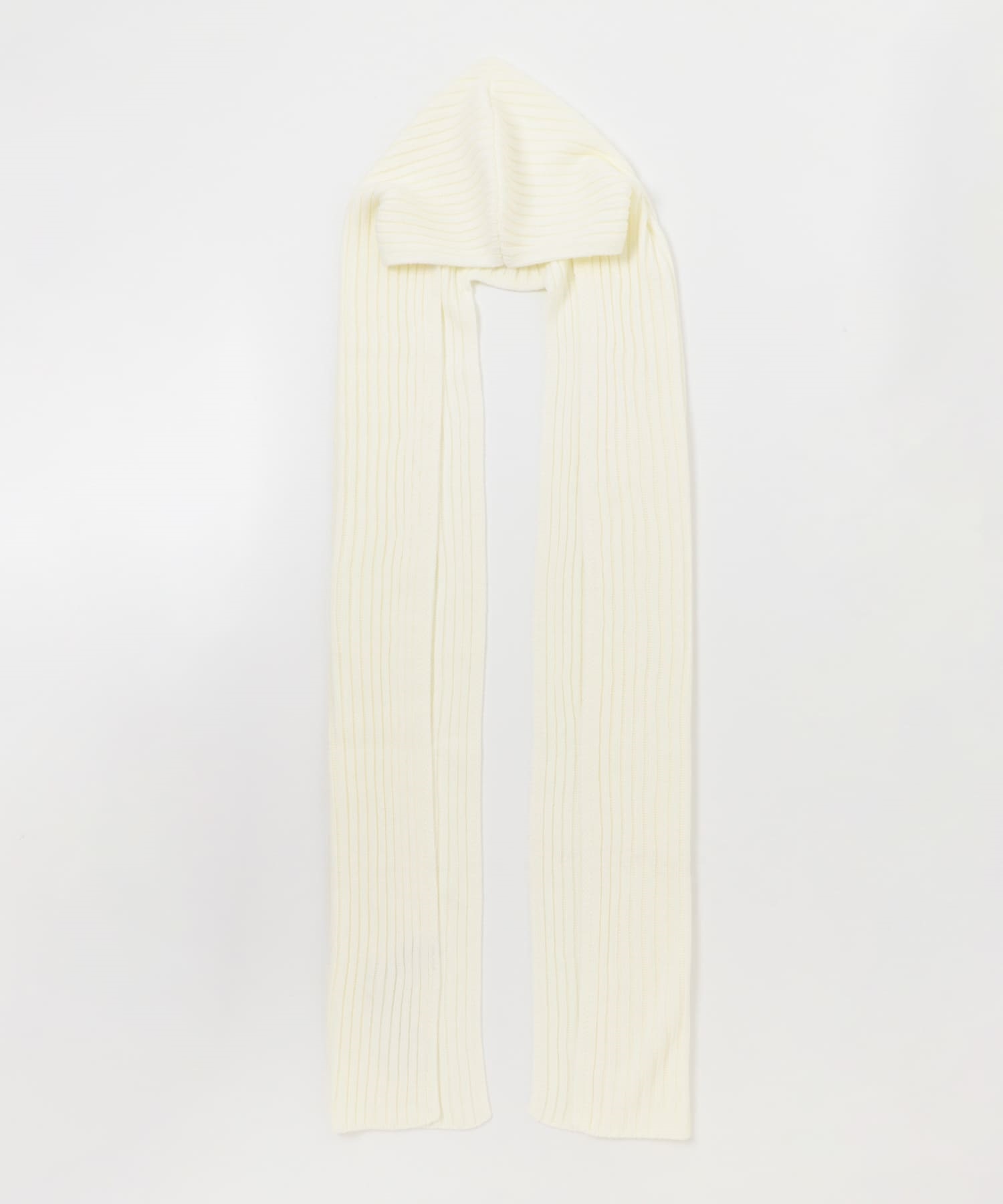 連帽針織圍巾(米色-one-OFF WHITE)