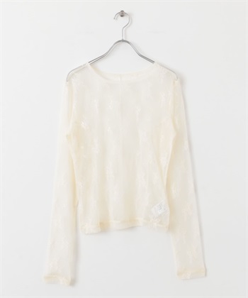 透膚蕾絲T恤(象牙白-one-IVORY)