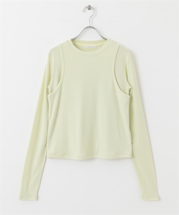 層次感設計長袖T恤(淡綠色-one-其他綠色)