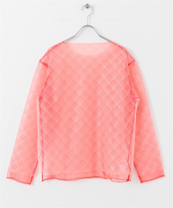 雙面穿薄紗層次上衣(粉紅色x紅色-one-其他粉色)