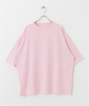 多款印花寬版T恤(粉紅色-one-PINK)