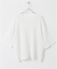 寬鬆蕾絲T恤(米色-one-OFF WHITE)