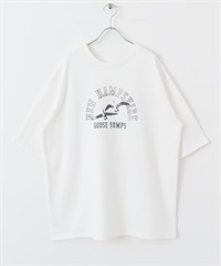 復古仿舊印花T恤(米色-one-OFF WHITE)