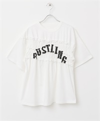 抽褶改造風T恤(米色-one-OFF WHITE)