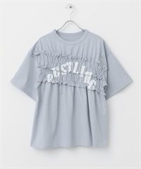 抽褶改造風T恤(淺藍色-one-LIGHT BLUE)