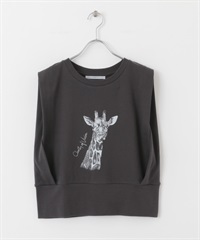 無袖印花上衣(炭灰色-one-CHARCOAL GRAY)