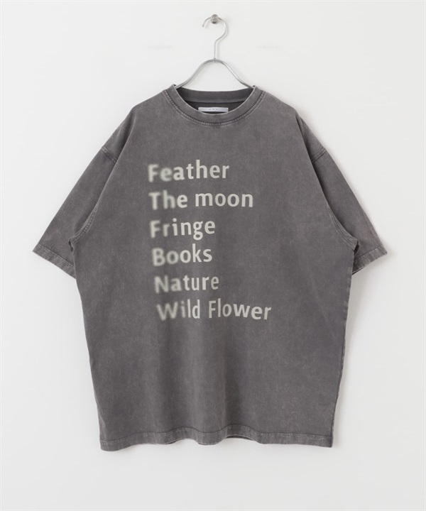 復古仿舊寬版T恤(炭灰色-one-CHARCOAL GRAY)