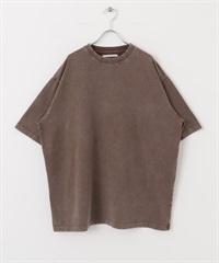 復古仿舊寬版T恤(棕色-one-BROWN)